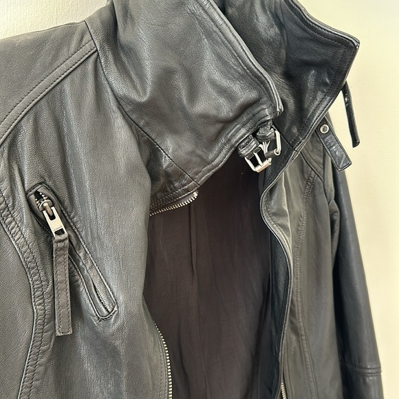 All Saints Leather Moto Jacket - Picture 3 of 4
